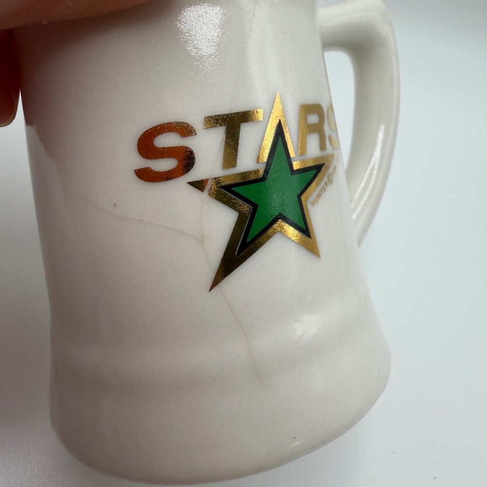 Vintage 1992 Dallas Stars NHL Mini Mug Toothpick Holder Hunter Ceramic - Picture 3 of 11